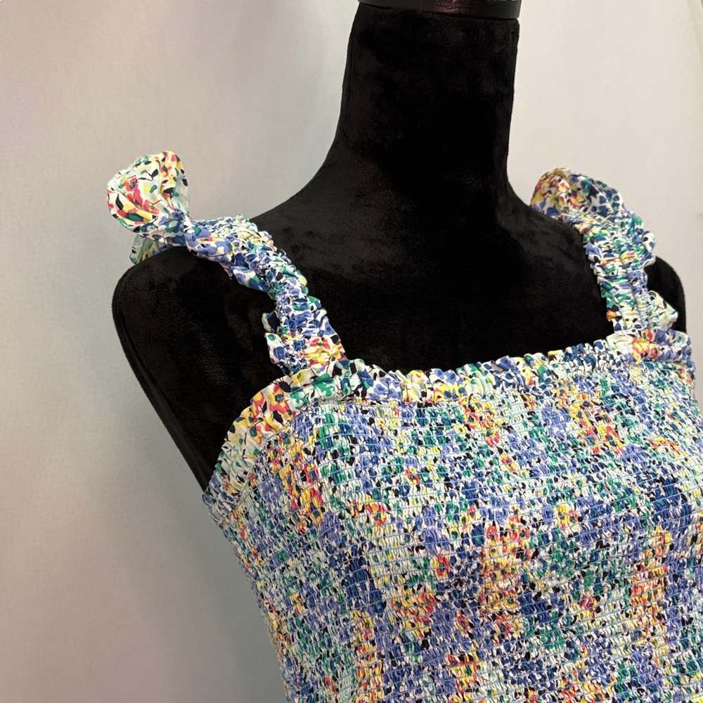 J. Crew Floral Blue and White Women's Dress - Picture 4 of 5